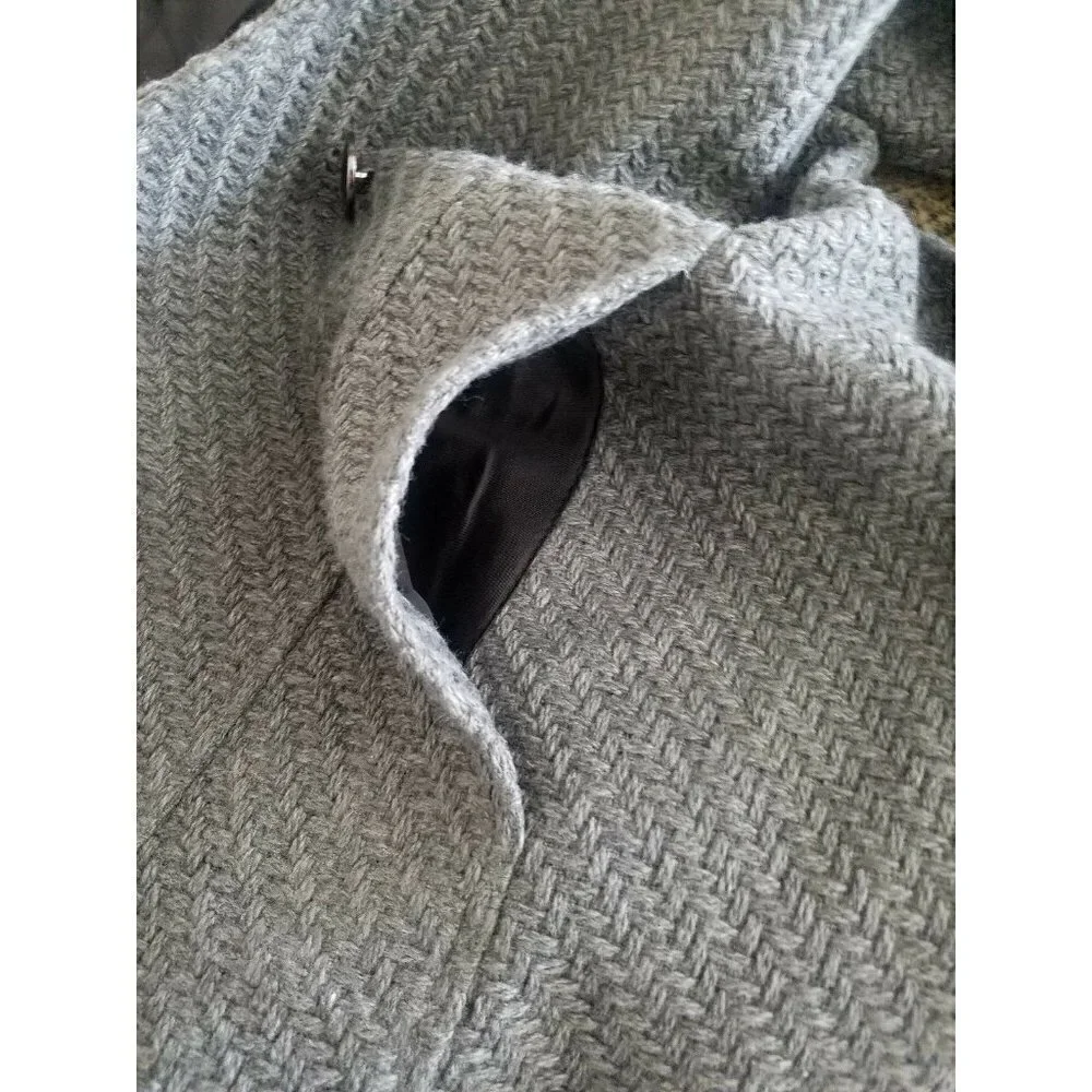 NWT Women's I.N.C. International Concepts Textured Wrap Coat in Charcoal Size S - Picture 11 of 11